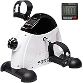 TODO Mini Exercise Bike Pedal Exerciser Foot Peddler Portable Therapy Bicycle with Digital Monitor