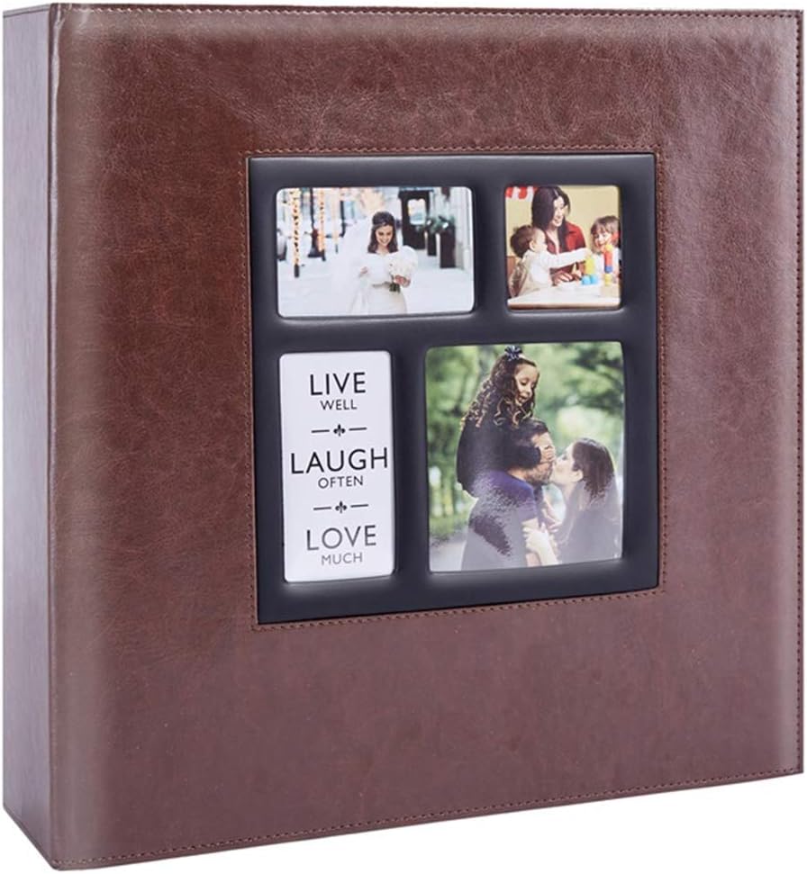 Ywlake Photo Album 10 x 15 500 cm Large Leather Slip-in Album for Portrait and Landscape Photos Pictures Brown