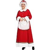 ABALAGU Mrs. Claus Costume for Women 5PCS Santa Dress Outfit Adult Christmas Santa Costume Plus Size