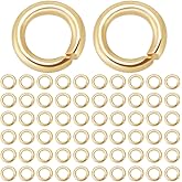 Beebeecraft 1 Box 600Pcs 4mm Open Jump Rings 18K Gold Plated Stainless Steel Single Loop Small Circle Frames O Ring Connectors for Bracelet Necklace Jewellery Making
