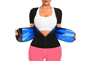 DYUAI Sauna Shirt for Women Sauna Waist Trainer for Women Weight Loss Sauna Suit Workout Sauna Vest Zipper Body Shaper