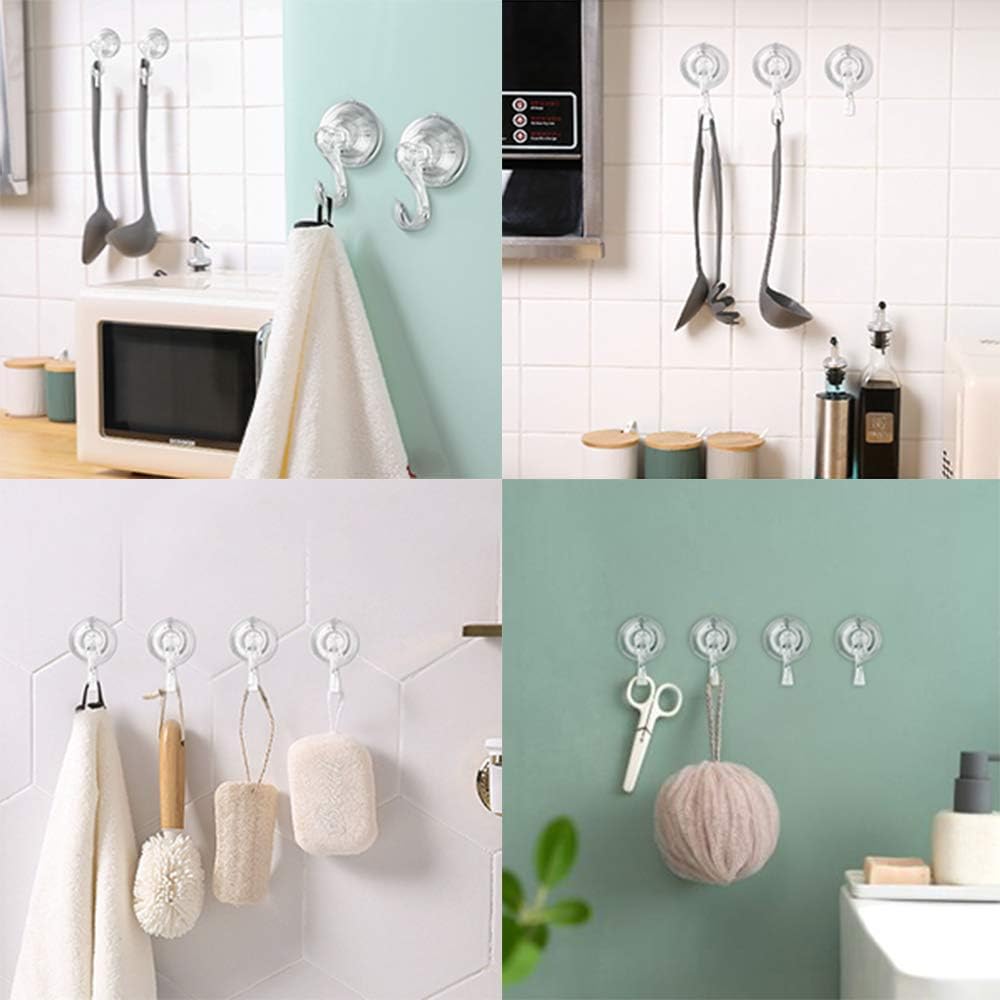 VIS'V Wreath Hanger, Large Clear Reusable Heavy Duty Wreath Hanger Suction Cup with Wipes 22 LB Strong Window Glass Suction Cup Hooks Wreath Holder for Halloween Christmas Wreath Decorations - 2 Packs: Home & Kitchen