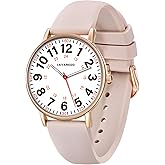 Bomieux Nurse Watch for Nurses Doctors Women Men,Waterproof Analog Watches with Luminous Dial and Japanese Quartz Movement,Easy to Read Military Time Watch with Second Hand, 12/24 Hours,Silicone Band