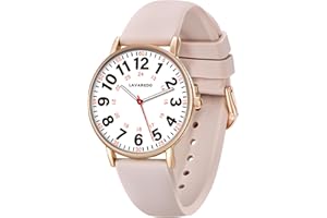Bomieux Nurse Watch for Nurses Doctors Women Men,Waterproof Analog Watches with Luminous Dial and Japanese Quartz Movement,Easy to Read Military Time Watch with Second Hand, 12/24 Hours,Silicone Band
