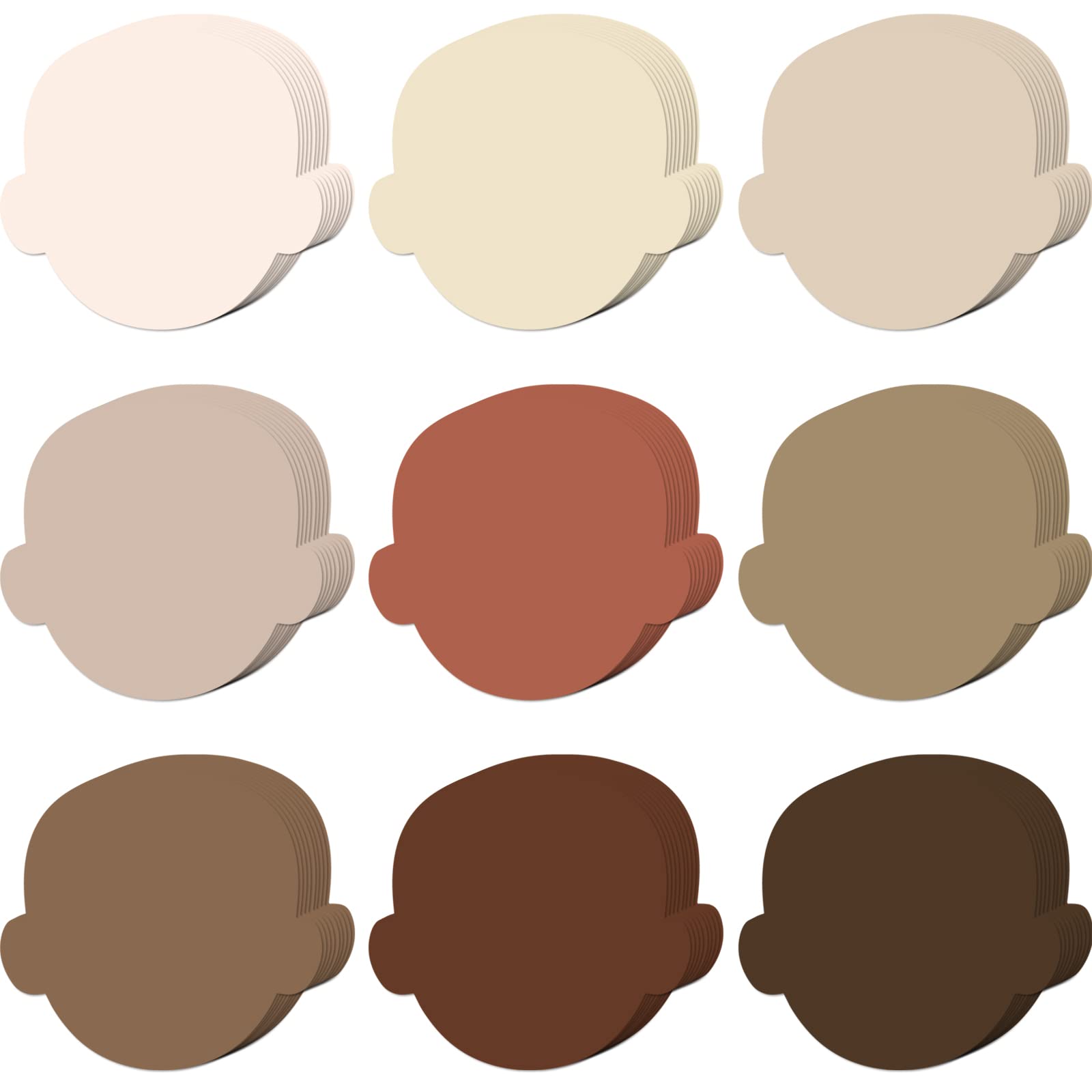 Photo 1 of Geyee 108 Pcs Skin Color Construction Paper Multicultural Skin Tone Paper Face Cutouts for Crafts Classroom Bulletin Board Decorations Face Shaped Sticker Die Cut for Teachers Kids DIY Craft
