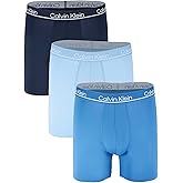 Calvin Klein Men`s Microfiber Stretch Boxer Briefs 3 Pack (X-Large, Blue(NP2444-462)/B_O)