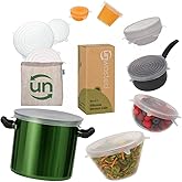 unwasted Reusable Silicone Lids (Variety Pack) – Upgrade Your Kitchen Gadgets with Our Covers for Food Storage – Reusable Silicone Stretch Lids and Food Covers for Containers (Pack of 7)