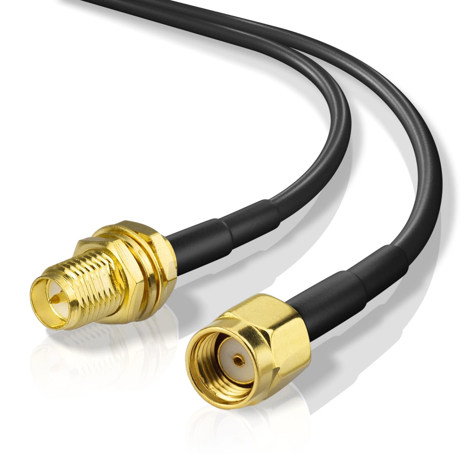 Superbat RPSMA WiFi Antenna Extension Cable 1m Male to Female RG174 Coaxial Cable 50ohm for 4G LTE Router, Gateway Modem, PCIe Network Card, RTL-SDR USB Dongle Adapter, GPS/WiFi/SDR Equipment etc