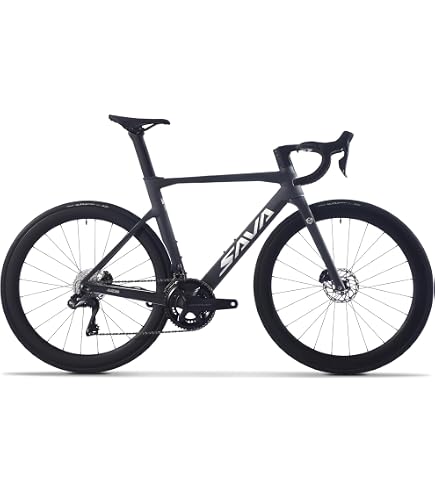 KABON Bicicletta da strada completa in carbonio, telaio in fibra di carbonio 700C con gruppo R8000 22 velocità Freno a disco Bicicletta da corsa 28C Pneumatico Ruote in carbonio (Blu, 53cm
