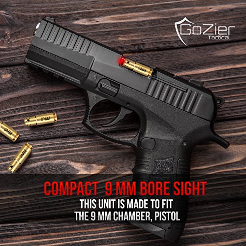 GoZier Tactical 9mm Laser Bore Sight inChamber Cartridge 9mm Red Dot