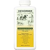 Dewormer for Beef, Dairy Cattle and Goats, Fenbendazole 10% Oral Suspension | Control of Roundworms, Hookworms, Whipworms &amp; Tapeworms, 33.8 fl oz (1000 mL)