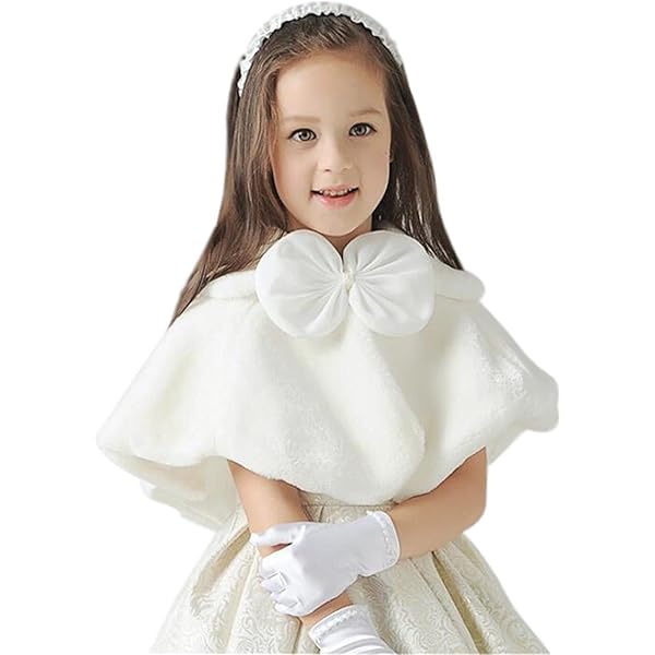 TT_7891 - Flower Girl Communion Faux Fur Cape- Style 7891 - Tip Top Kids - Flower Girl Dresses - Flower Girl Dress For Less