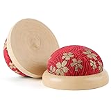 Round Pin Cushion, Wooden Base Cute Needle