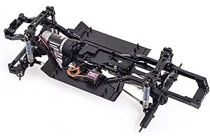 AMK 313mm Wheelbase Nylon Chassis Frame Car Body with 2-Speed Transmission 35T 550 Motor for 1/10 RC Crawler Axial SCX10 TRX4 D90 (DIY+Axles)