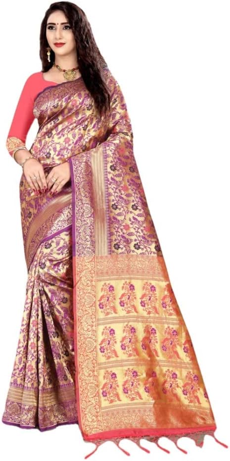 New Partywear Designer Sarees for Women Banarasi Silk Saree Party Wear Saree AIR-02 Purple