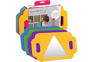 Edushape Board Mirrors, 4 Pieces - Teach Reflections, Boost Child Development, Cognitive Skills, Physics and STEM Concepts - for Kids 36 Months and Up