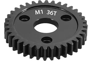 QLOI-LEUE M1 Spur Gear 1.0 Metric Pitch 36-Tooth, 30T 32T 34T 36T 38T 40T 42T 44T 46T 48T 50T 52T Spur Gear Mod 1 for TRAXXAS Slayer Pro 4X4 Revo 3.3 ARRMA HPI HOBAO LOSI, Hardened Steel Upgrade Part Gear (36T)