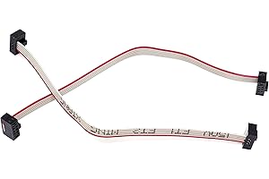 2-Pack 10cm 4 inches 1.27mm 6P 2x3 F/F Mini Female to Female IDC Connector on 0.635mm Pitch 6 Conductors 10 cm SWD Flat Ribbo