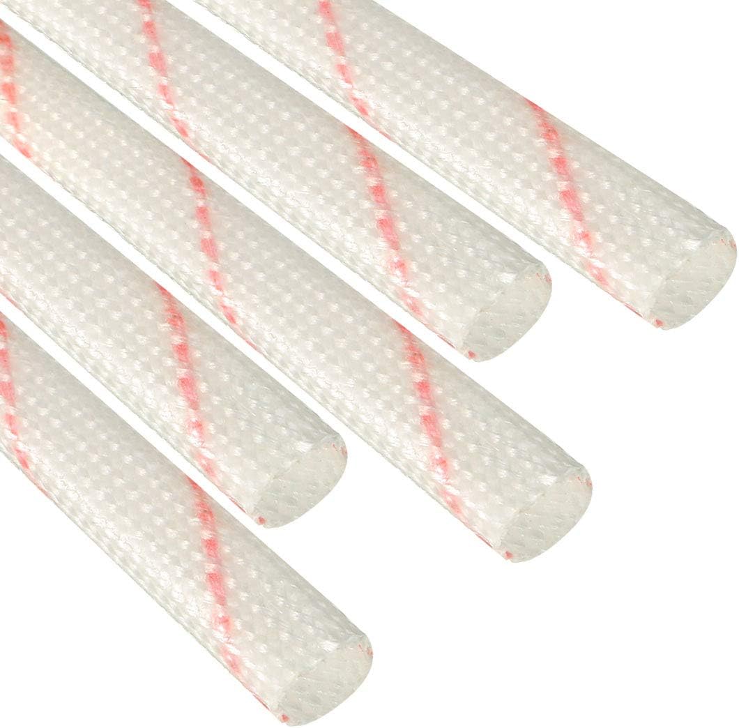 sourcing map 5pcs Fiberglass Heat Shield Sleeve 6mm(1/4-inch) ID x 2.95ft Adjustable PVC Silicone Fiberglass Sleeve Pipe