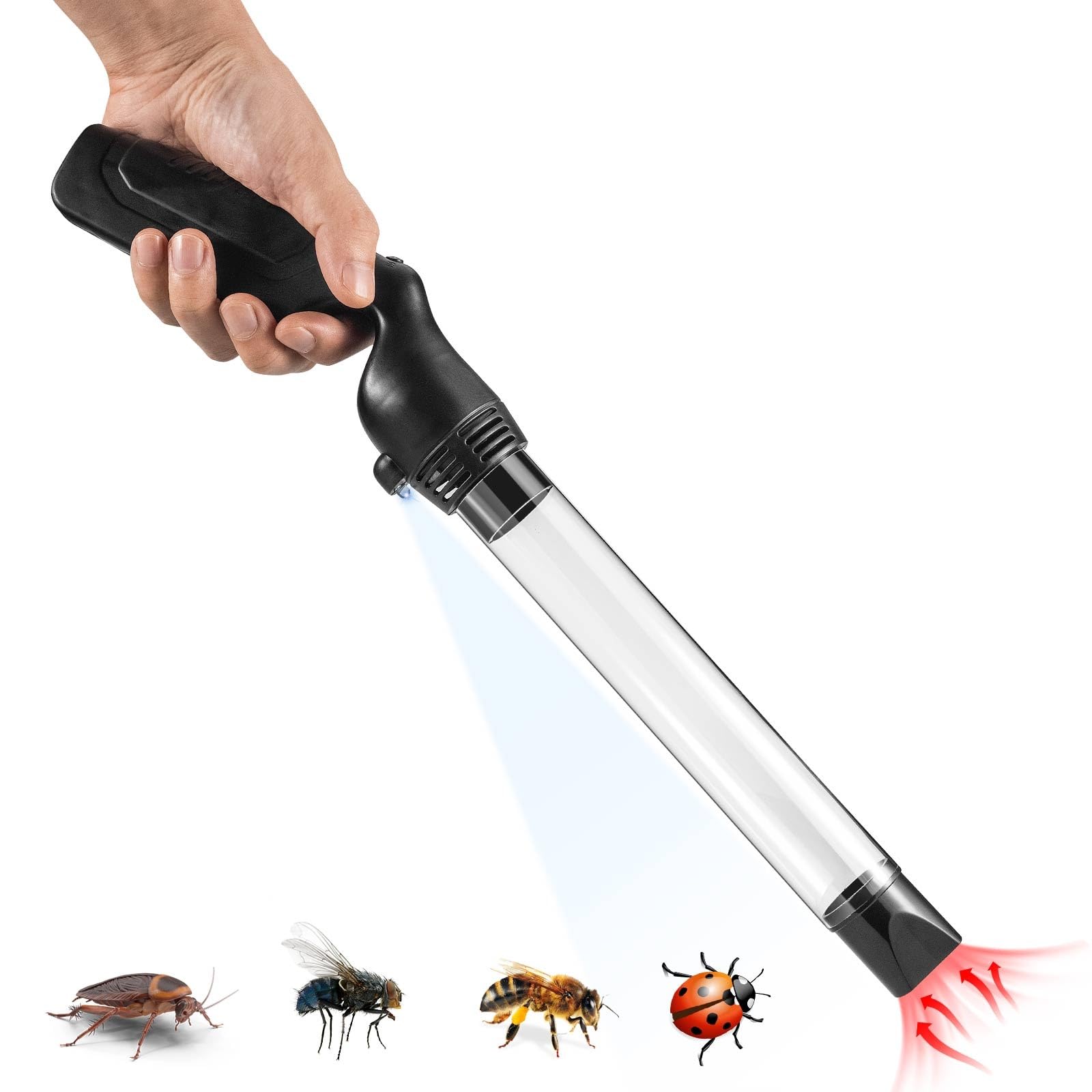 Photo 1 of 2026 Upgraded Bug Vacuum Catcher with Long Nozzle LED Light,Insect Spider Trap for Adults & Kids,Cordless Handheld Pest Suction for Beetles,Ants,and Small Insects,Humane Catch and Release
