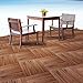 Acacia Wood Tile Flooring, Patio Pavers & Composite Decking | Interlocking Patio Tiles for Outdoor & Indoor | Stripe Pattern 12”×12”- Pack of 11 Tiles