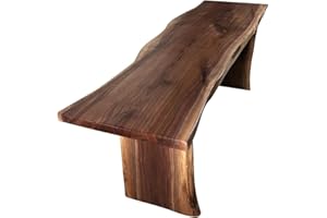 RUSTIC RED DOOR Co. Live Edge Wooden Bench – Solid Wood Dining Bench – Rustic Home Décor Furniture – Natural Edge Wooden Slab Bench (5' Long, Walnut Wood with Clear Coat)