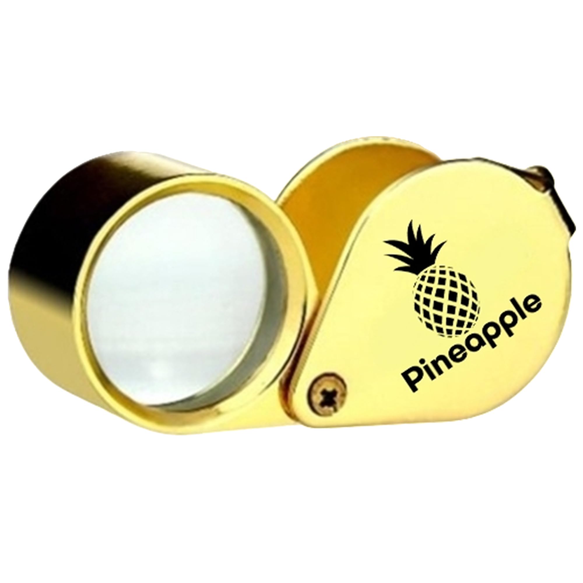 Pineapple 30X Jewelers Loupe Magnifier Foldable Pocket Magnifying Glass Small Jewelry Eye Loop for Jewelers, Gems, Diamonds, Plants, Coins (Gold)