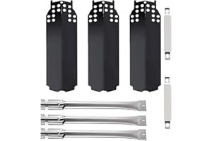 BBQ-PLUS Grill Replacement Parts for Charbroil Classic 360 3-Burner 463773717 G215-0203-W1 G320-0200-W1A,Heat Plates, Grill Burner, Carryover Tube for Char Broil Classic 280/American Gourmet 2 Burner