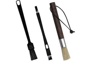3Pcs Coffee Grinder Cleaning Brush Set with Natural Bristles & Wood Handle Daily Necessities for Coffee Grinder, Espresso Mac