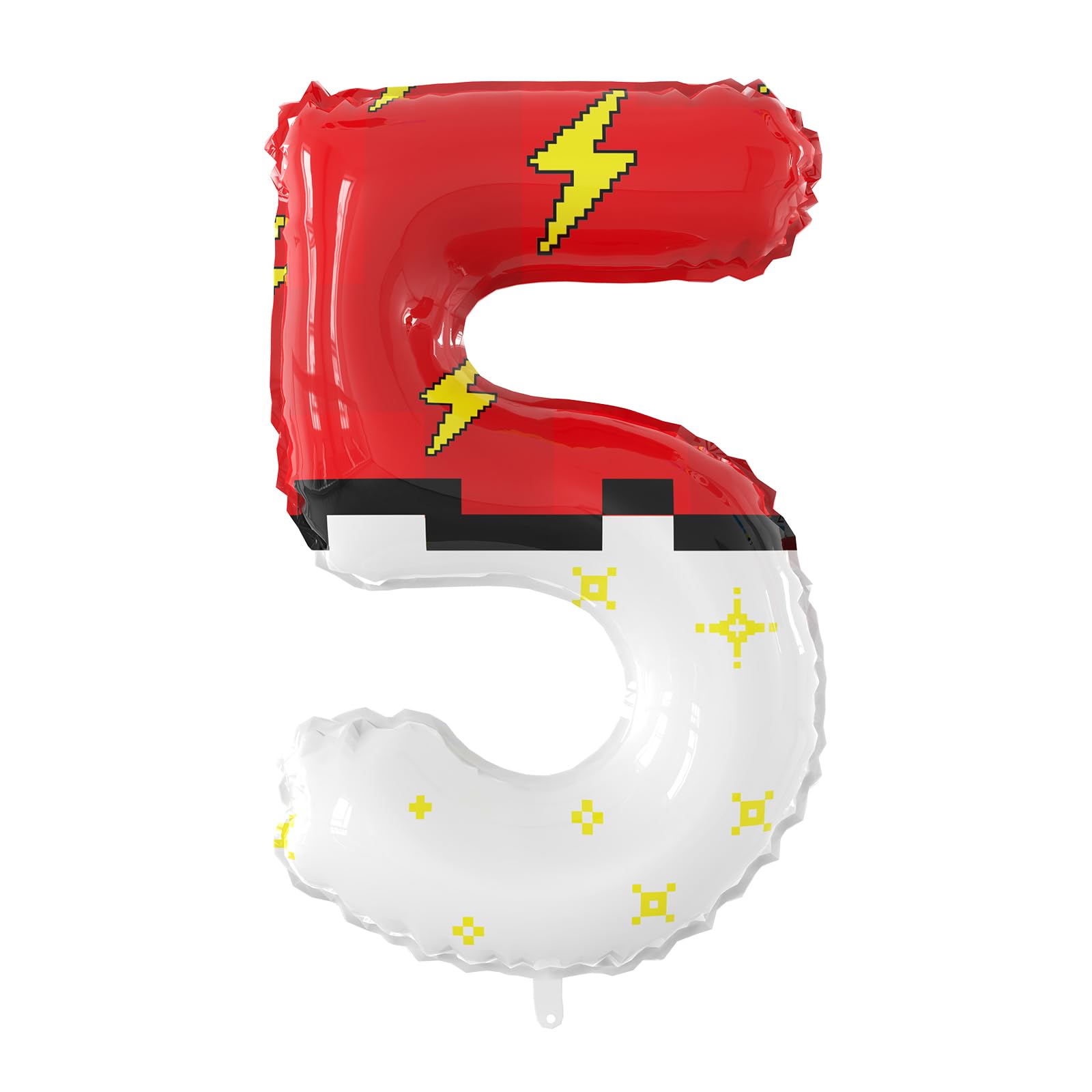 Photo 1 of 40 Inch Giant Red and White Cartoon Theme Number Foil Balloons - Large Number 5 Balloons Animation for Kids' Birthday Anniversary Party Decorations Supplies (Numbers 0-9 Available)