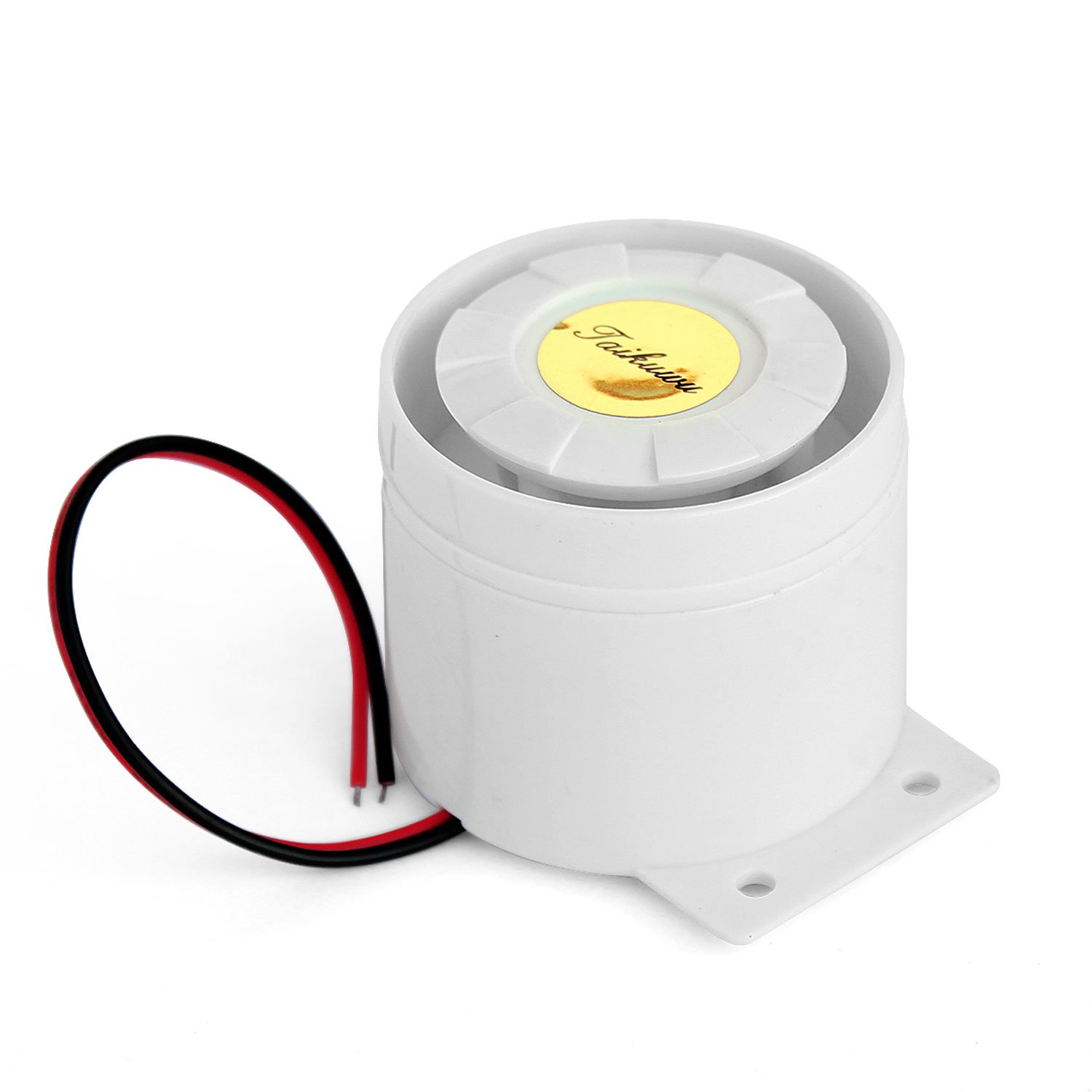 Wired Mini Siren for Home Office Shop Garage Security Alarm System Kit Warning Alarm Horn Siren 120db 12V/13CM (White)