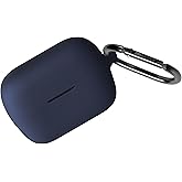Geiomoo Silicone Case for Anker Soundcore C50i, Soft Flexible Scratch Resistant Protective Cover with Carabiner (Navy Blue)