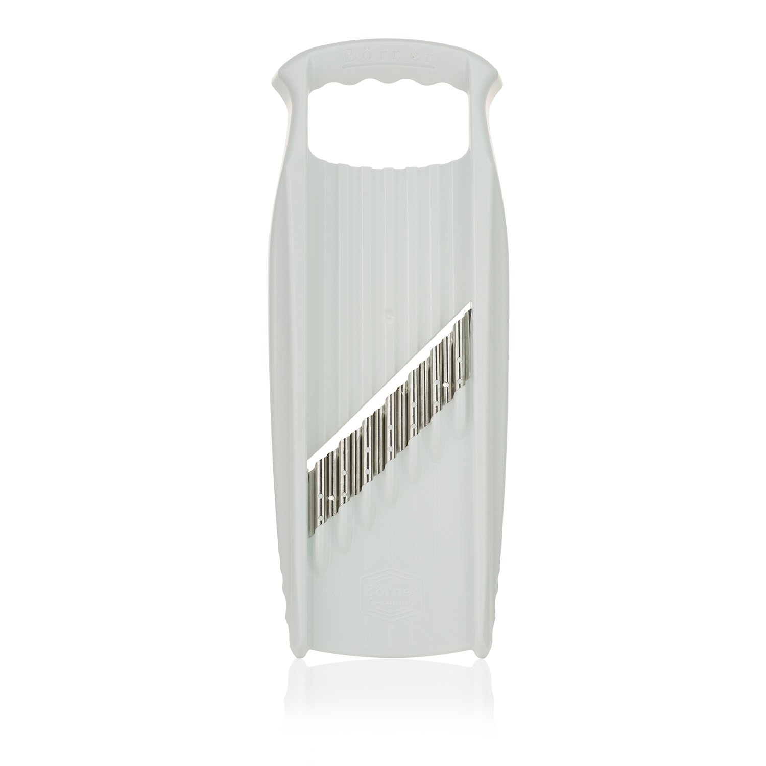 Börner Wave-Waffle XXL Powerline Crinkle Cut Vegetable Slicer (White) • Slicer for XXL Wave & Waffle Cut • Wavy Vegetable Cutter • Slicer for Lattice Potatoes & XXL Wavy Potato Fries