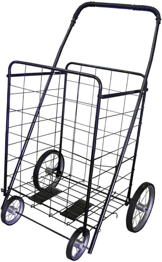 PrimeTrendz Folding Shopping Cart with Metal Wheels Size