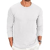 COOFANDY Men's Long Sleeve Tee Shirts Crew Neck Casual Soft Tees | Basic Tops, Stretch Fabric, Street Fashion T-Shirts, Solid, Lightweight, Thermal, Breathable, Comfortable, Leisure Wear