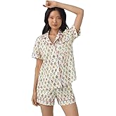 BedHead Pajamas BedHead - S/S Classic Woven Cotton Poplin Shorty PJ Set - Darling Floral - Small, 4
