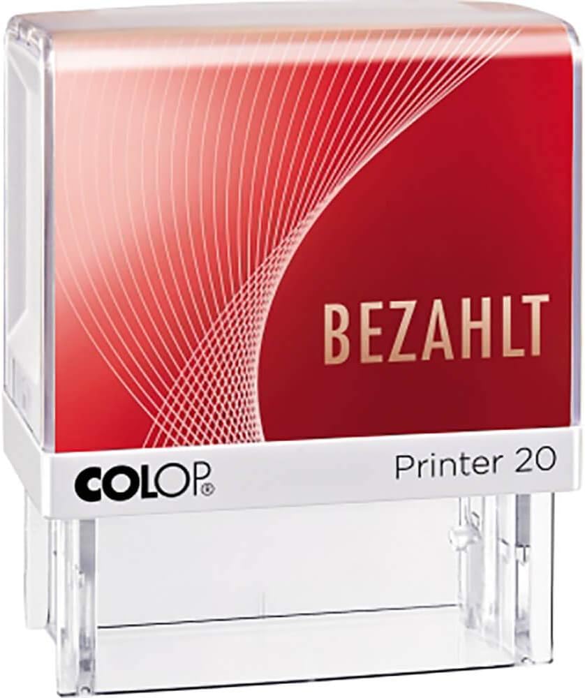 COLOP 100669 Self-Inking Stamp - Paid, Red, 14,2 x 8,3 x 3,2 cm