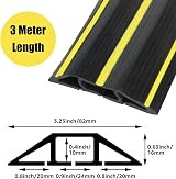 YOUNTHYE 3m Rubber Floor Cable Cover Protector 3 Channel Wire Cover for Office view 2