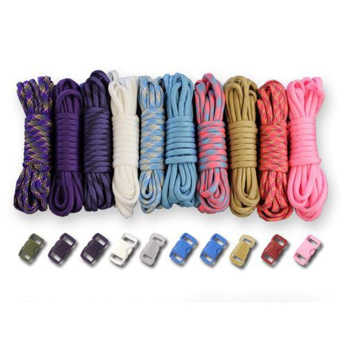 Paracord Planet 250kg Type III Craft Kits with Buckles 250m Pastel Colours — image 1