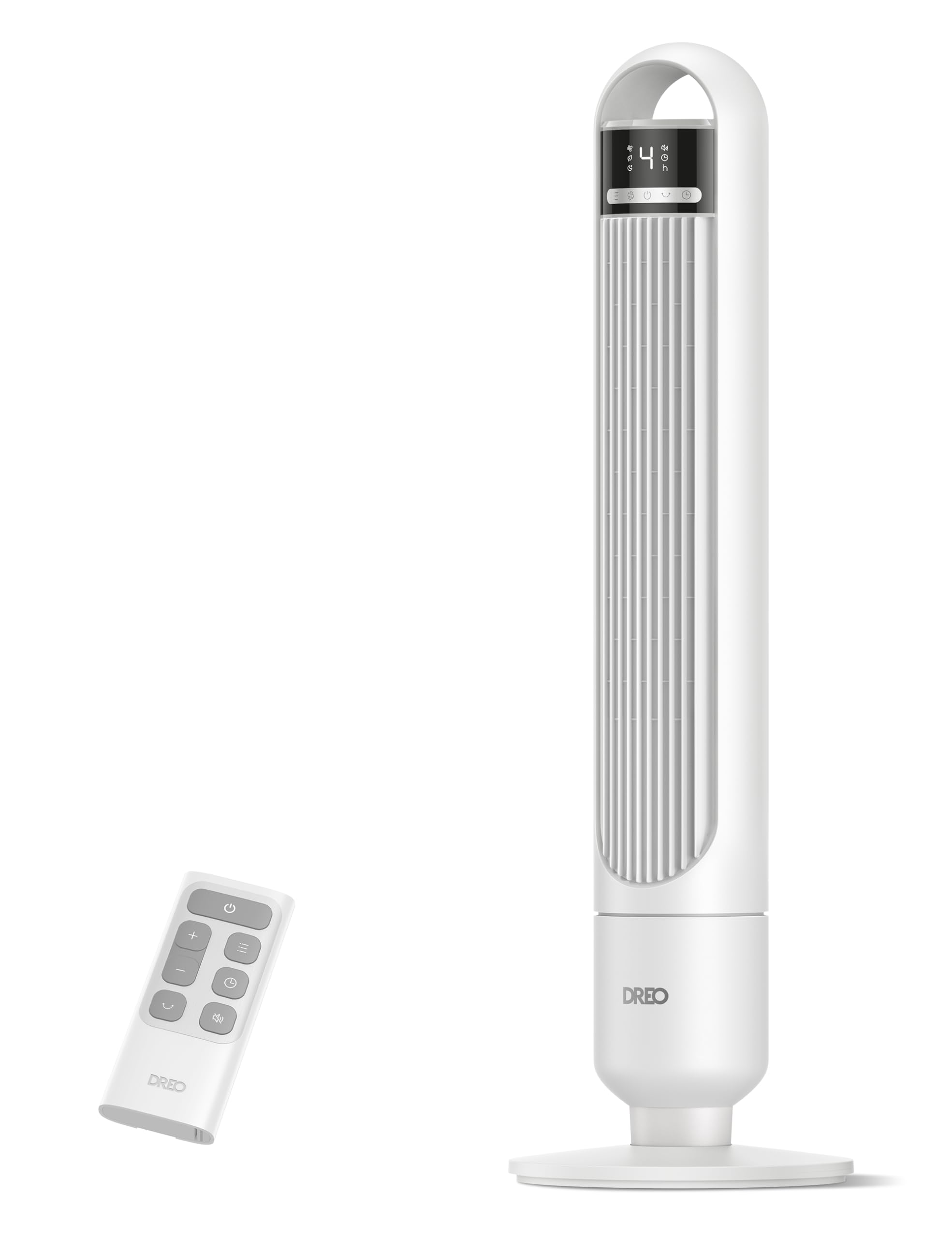 Dreo Tower Fan for Bedroom, 90° Oscillating Fan, Standing Fan with 3 Modes, 4 Speeds, 8H Timer Cooling Fans for Home, Living Room, Office, White, TF117