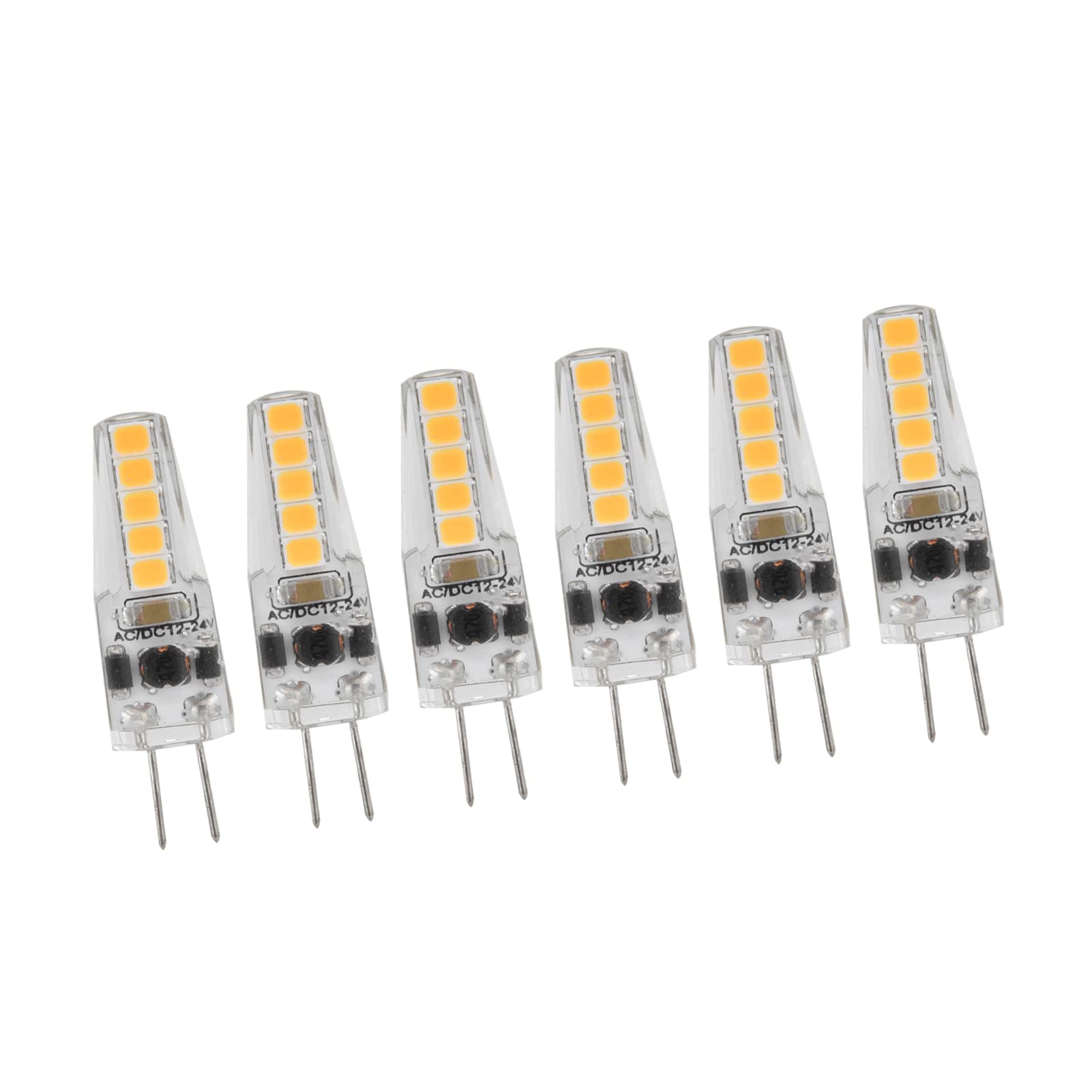 Tbest 10Pcs G4 Led Bulb, Ampoules 5W Dimmable 12V G4 Led Bulbs 2W Bi Pin Base Dimmable Bulbs for Chandelier Ceiling Lamp Table Lamp Warm White 3000K Ac 12‑24V