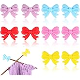 10 Pcs Knitting Needle Stoppers, Cute Bow Knitting Needle Point Protectors Silicone Needle End Caps Stitch Stoppers for Knitting Crochet Supplies Accessories
