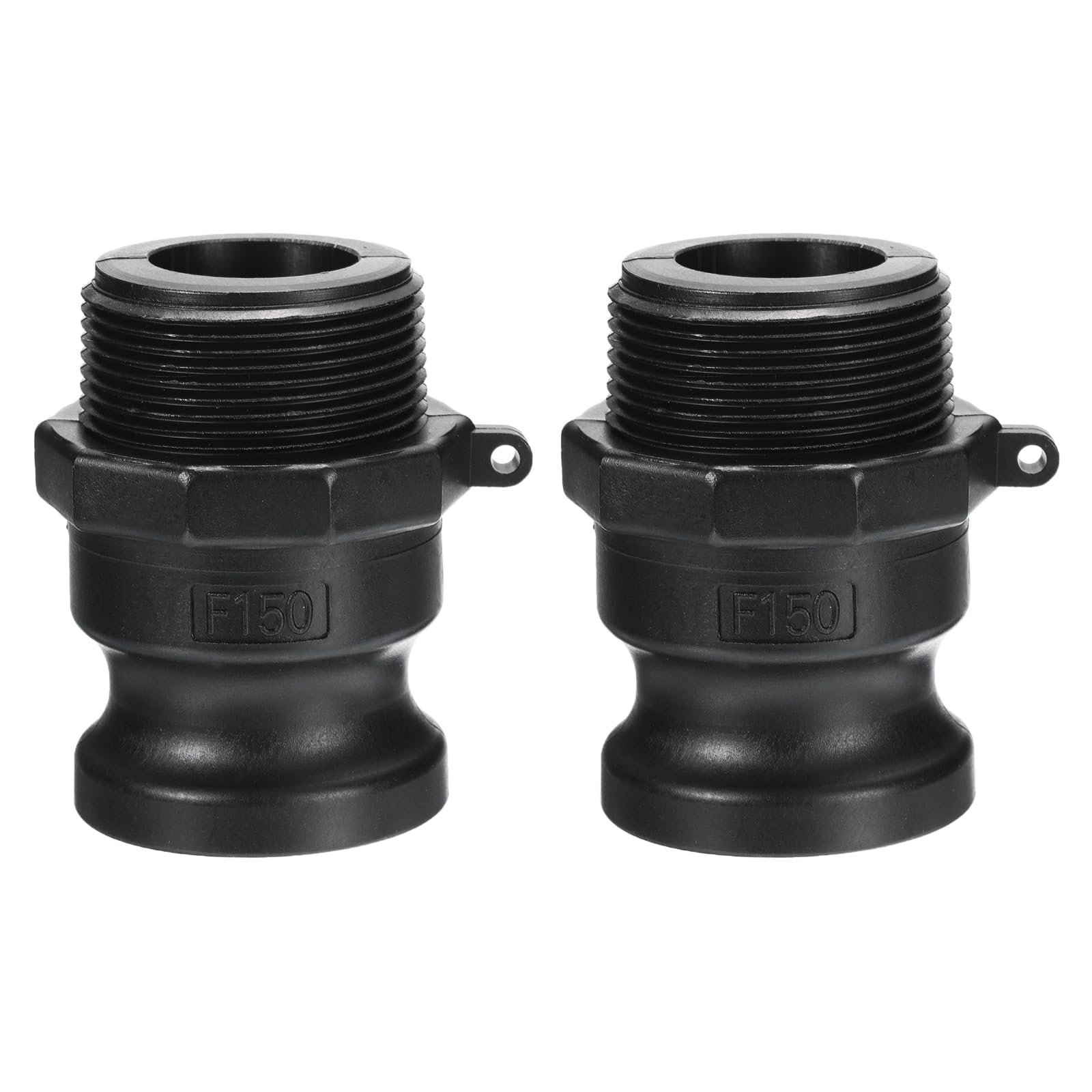 PATIKIL Poly Cam Lock Fittings, 2 Pcs 1.5" Part F Male Adapter x Male Thread Cam Groove Hose Fittings Polypropylene Cam Lock Fittings, Black