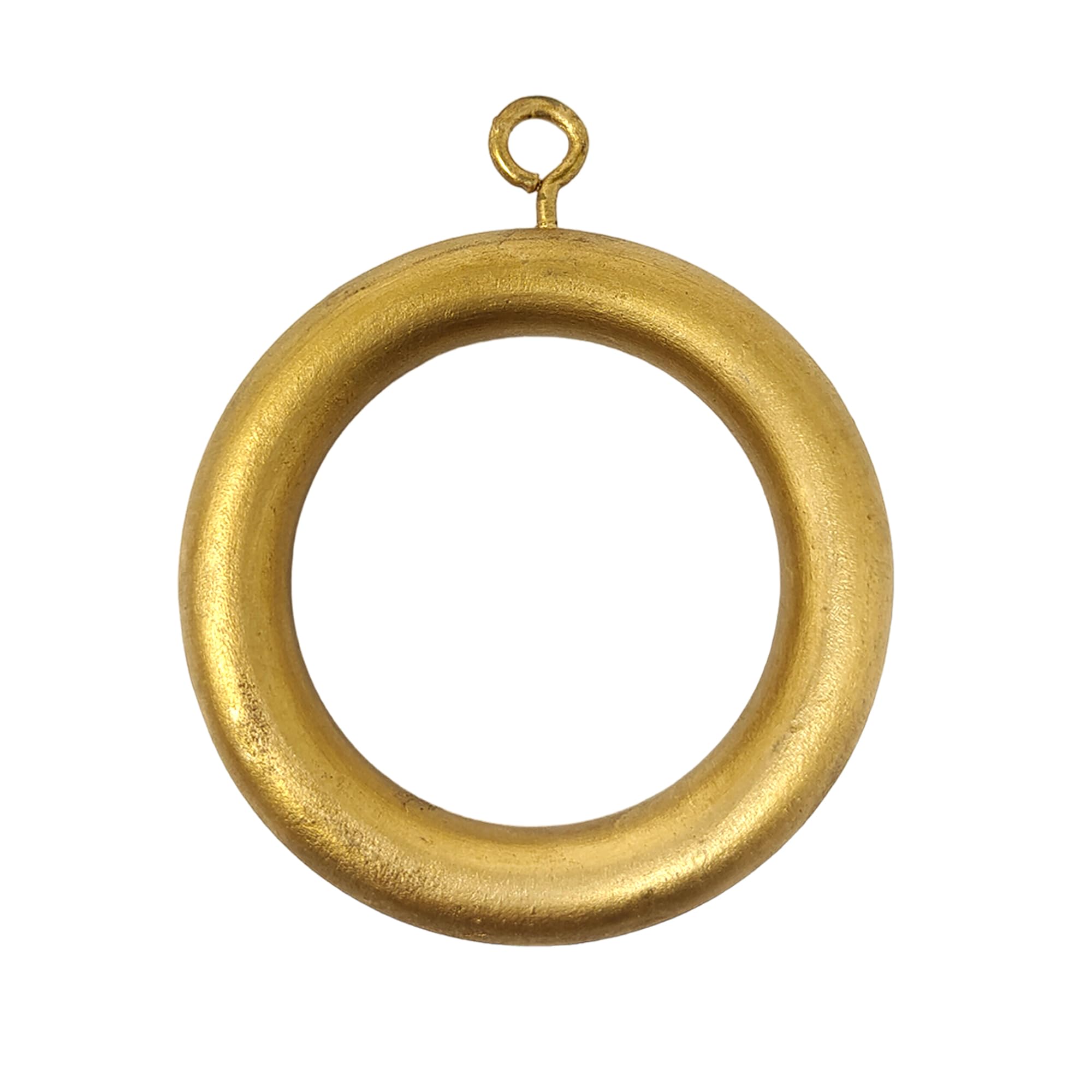 Premium 12 Pcs Wooden Curtain Drapery Rings, Golden for 1 to 1.7 Inch Curtain Rod Pole Galaxy Indiacraft