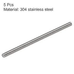 uxcell 5Pcs M4 x 90mm Fully Threaded Rod 304