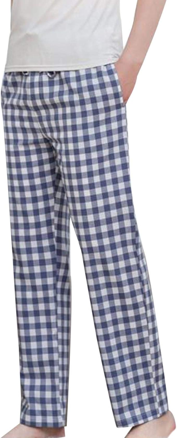 Finerun Men's Lightweight Cotton Pajama Pants Long Cotton Pj Bottoms