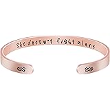 Joycuff Motivational Bracelet for Women Cuff Bangle Stainless Steel Open Engraved Inspirational Jewelry