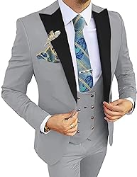 Wangyue Tuxedo for Men,3 Piece Suit,Slim Fit