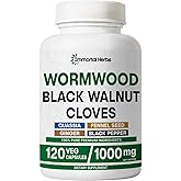 Immortal Herbs Wormwood Black Walnut Clove Cleanse Extract, 7-in-1 Complex, 120 Pills, Herbal Supplement for Adults, Vegan, Non-GMO & Gluten Free Sweet Wormwood Capsules