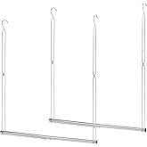 STORAGE MANIAC Hanging Closet Rod, Adjustable Width and Height Closet Hanging Organizer, Space-Saving Clothes Hanging Bar, Closet Extender Hanging Rod Double Closet Hanging Rod, 2 Pack Chrome